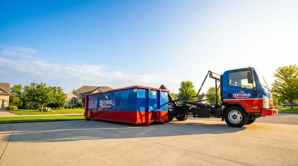 20 yard roll-off dumpster at a home in Parker, CO